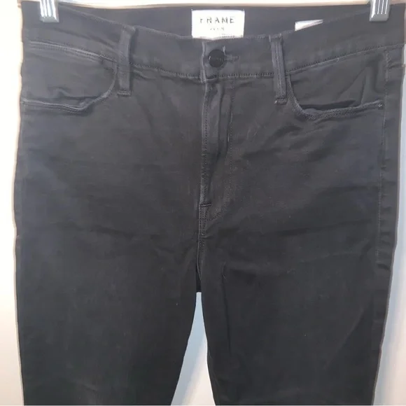 Frame Le High Skinny Black High Rise Jeans Ankle 30 - Picture 7 of 8